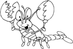 Excited Lobster Coloring Page
